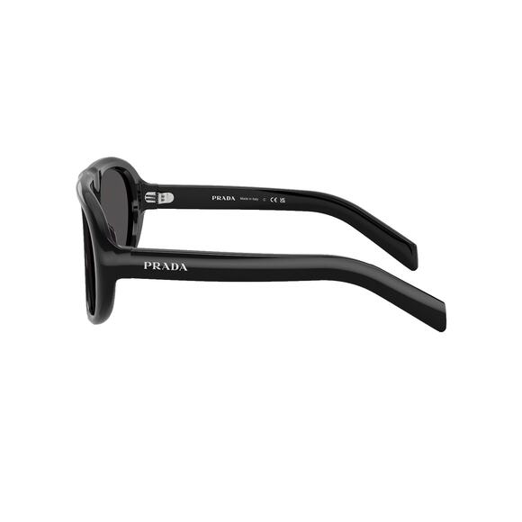 New PRADA Sunglasses PR C05S 16K08Z Black 2025 Collection Aviator Shield Mask - Picture 6 of 9